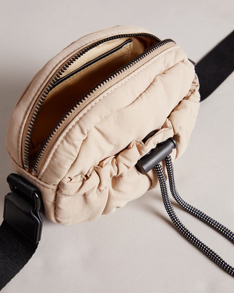 Ted Baker Lasha Gathered Mini Cross Body Crossbody Väska Dam Vita | PRM-071432