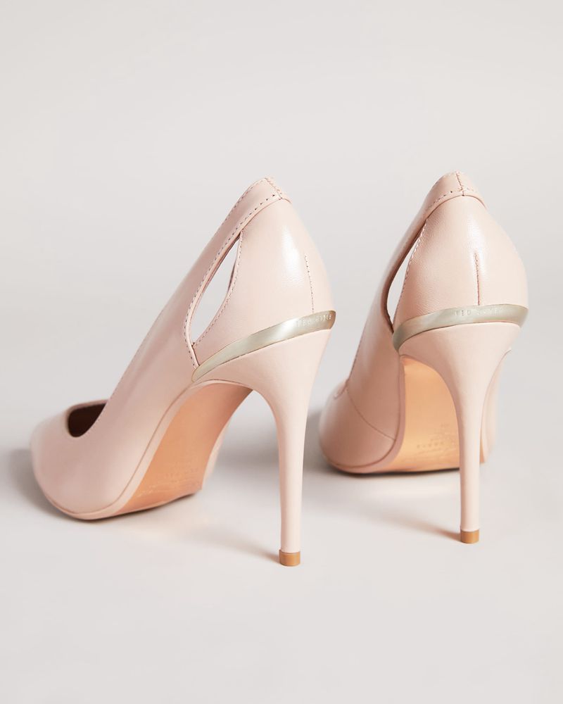Ted Baker Latefa Läder Cut Out High Court Höga Klackar Dam Rosa | JVH-619205