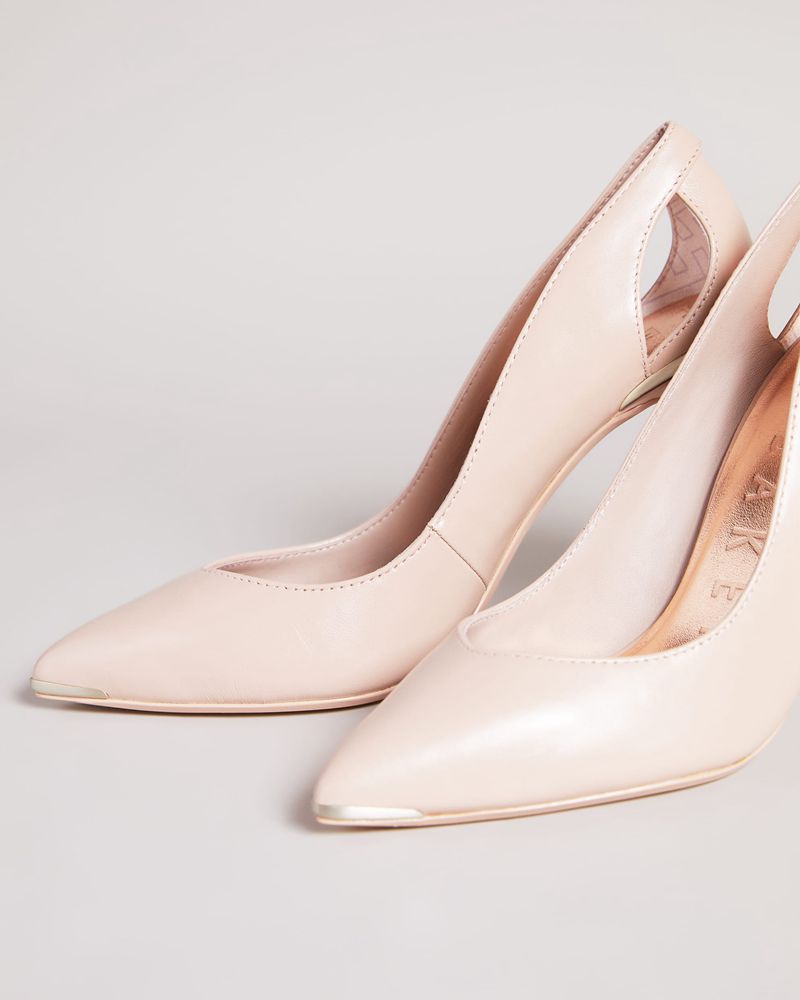 Ted Baker Latefa Läder Cut Out High Court Höga Klackar Dam Rosa | JVH-619205