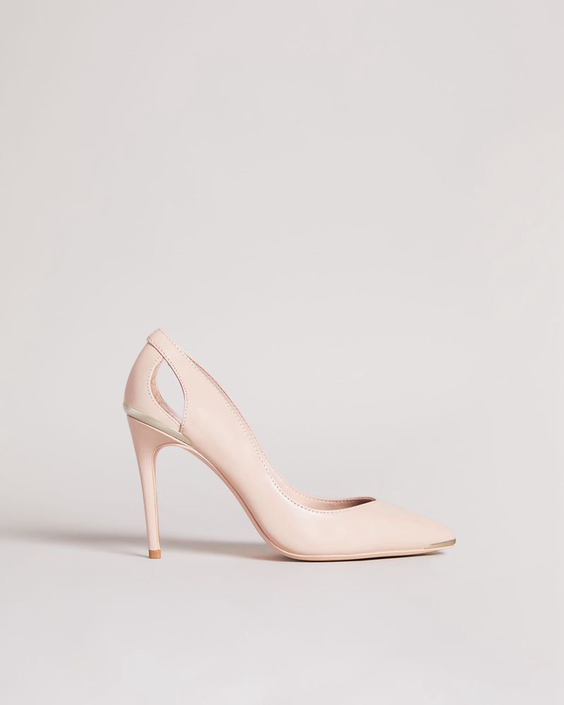 Ted Baker Latefa Läder Cut Out High Court Höga Klackar Dam Rosa | JVH-619205