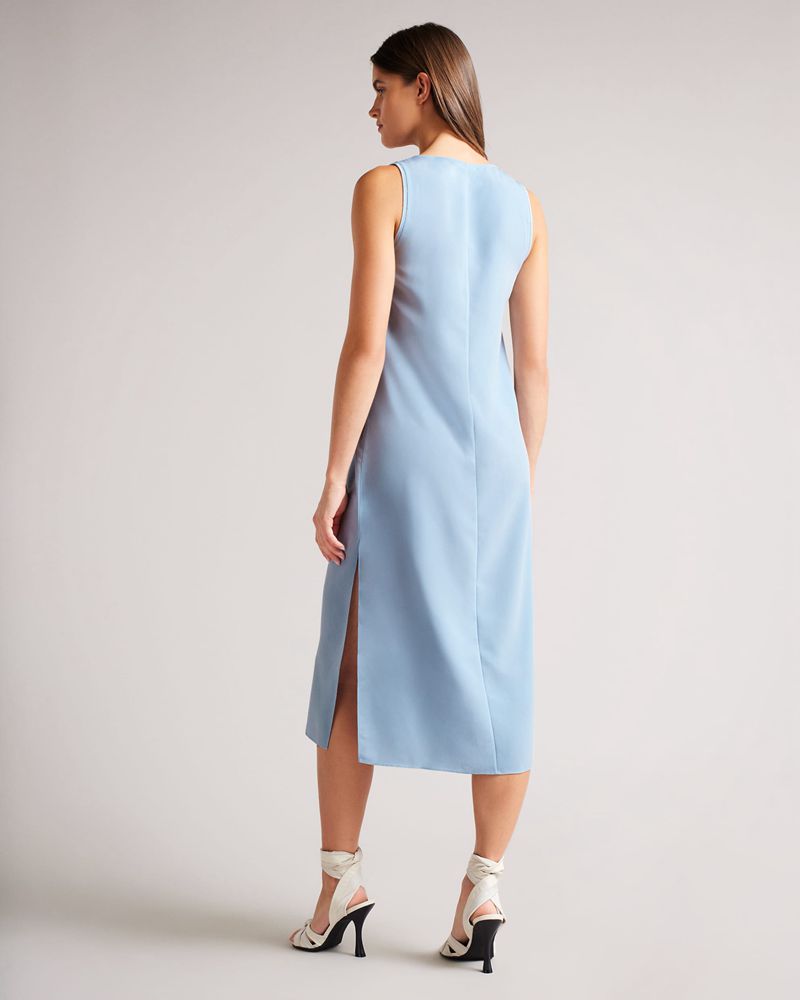 Ted Baker Laurez Midi Slip With Spets Detail Klänning Dam Blå | SHC-135706