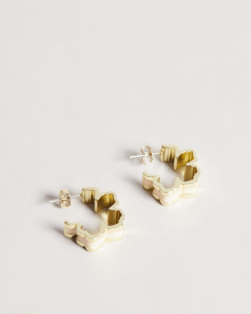 Ted Baker Leara Magnolia Lillifora Hoop Earring Smycken Dam Rosa | BAQ-173904
