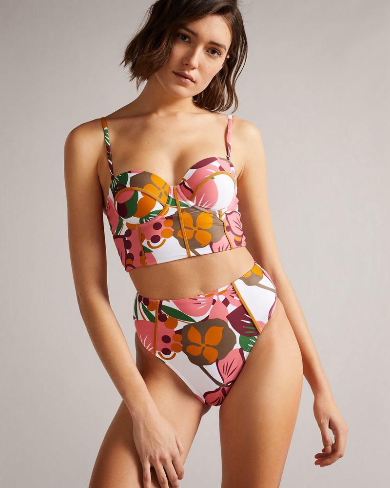 Ted Baker Lece High Waisted Bikini Badkläder Dam Vita | FZI-179350