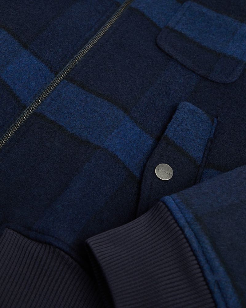 Ted Baker Leinora Relaxed Fit Check Harrington Jacka Dam Blå | OCF-130597