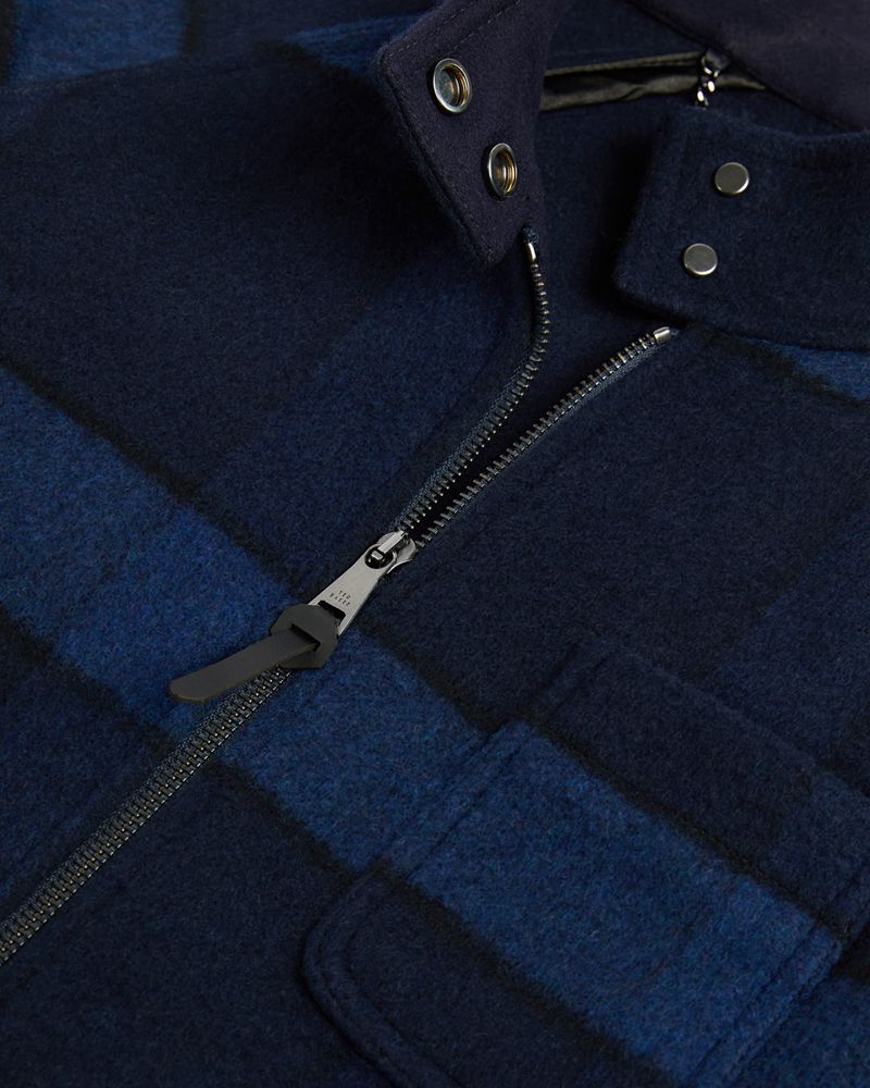 Ted Baker Leinora Relaxed Fit Check Harrington Jacka Dam Blå | OCF-130597
