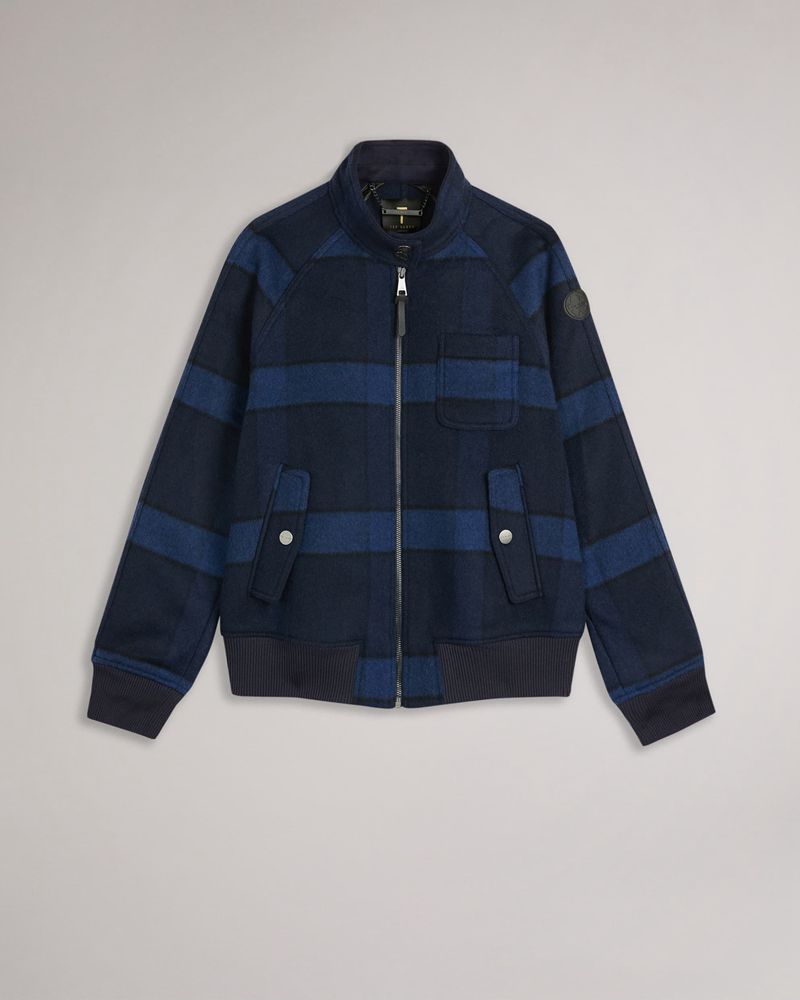Ted Baker Leinora Relaxed Fit Check Harrington Jacka Dam Blå | OCF-130597
