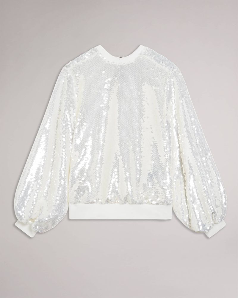 Ted Baker Leipa Woven Sequin Sweat Blast Dam Gray | WPG-694708