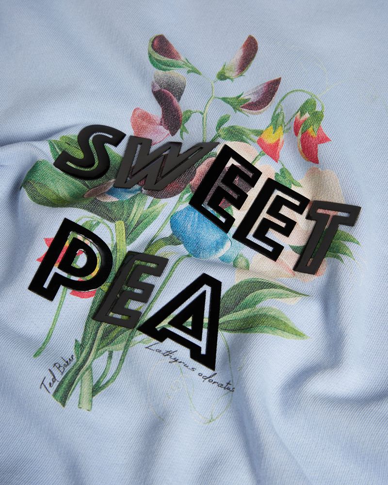 Ted Baker Leitaa Sweet Pea Graphic Blast Dam Blå | DHQ-635879