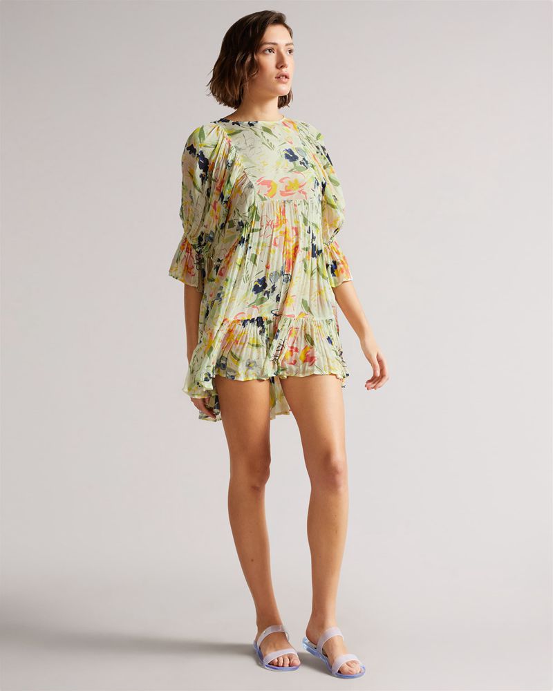 Ted Baker Leyone Long Sleeve Mini Cover Up Badkläder Dam Vita | SKE-954718