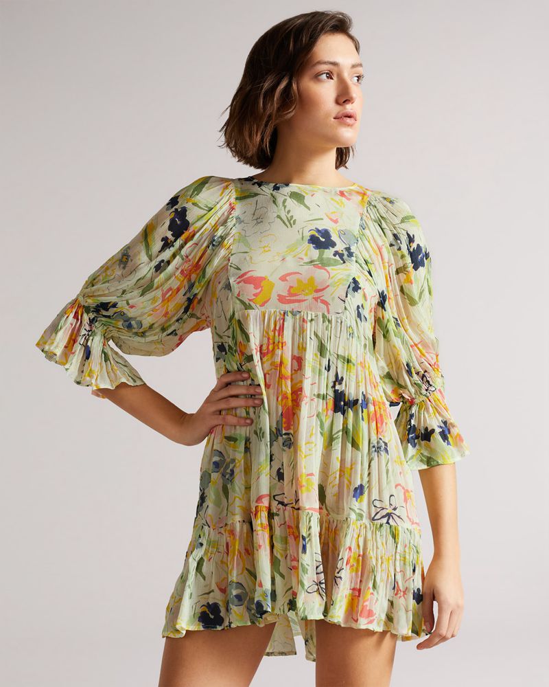Ted Baker Leyone Long Sleeve Mini Cover Up Badkläder Dam Vita | SKE-954718