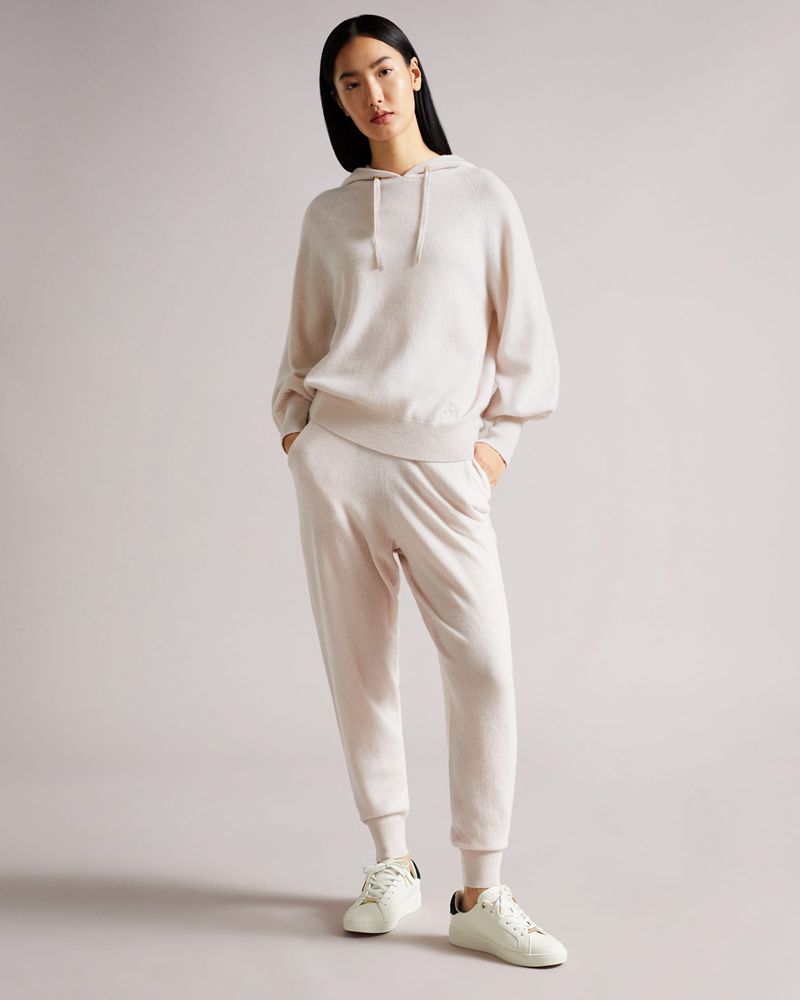 Ted Baker Liilani Long Sleeved Organic Cashmere Hoodie Blast Dam Rosa | BWN-760598
