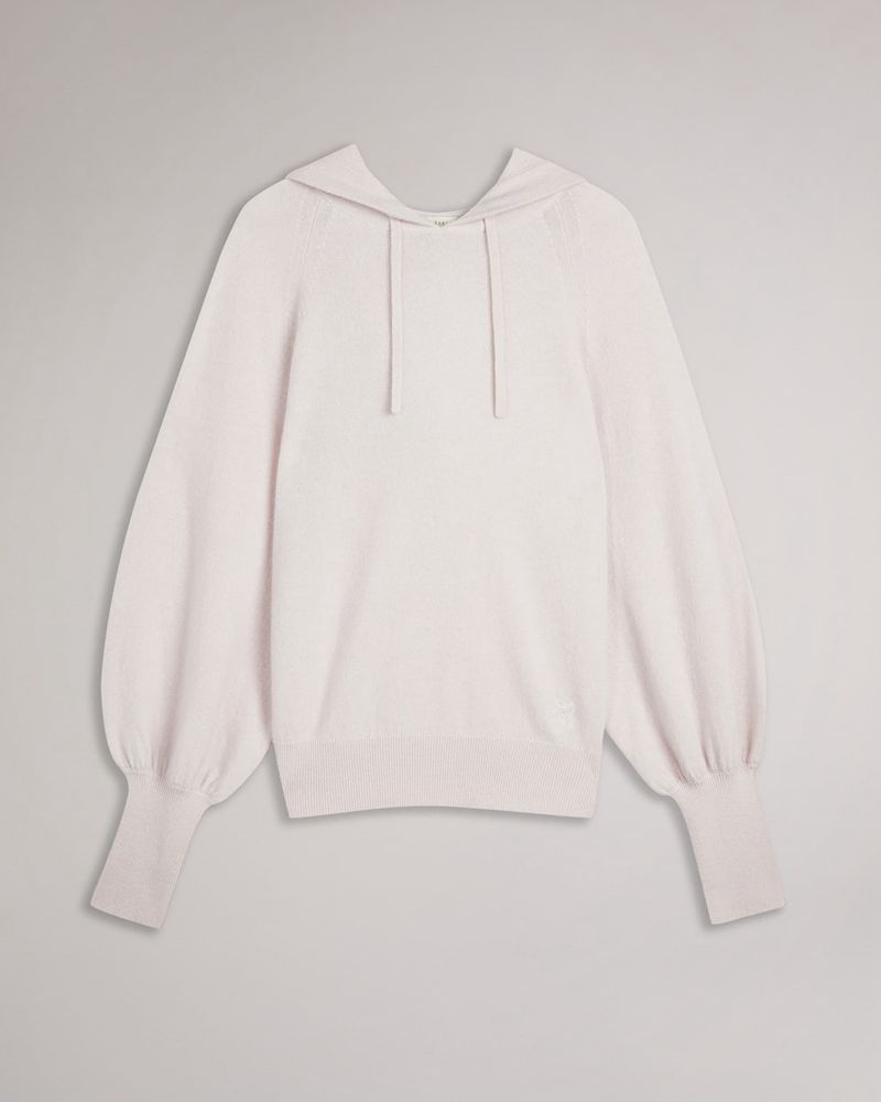 Ted Baker Liilani Long Sleeved Organic Cashmere Hoodie Blast Dam Rosa | BWN-760598