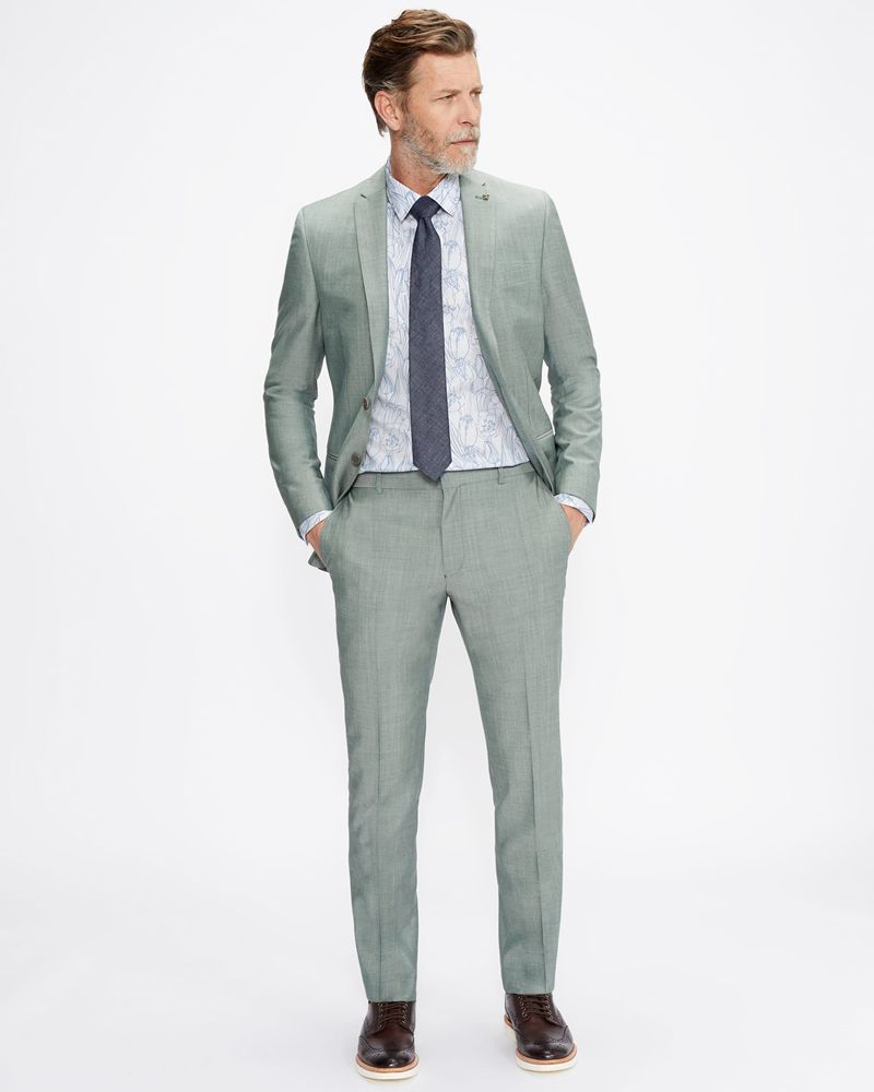 Ted Baker Lilliek Slim Fit Floral Skjorta Herr Vita | NPT-370269