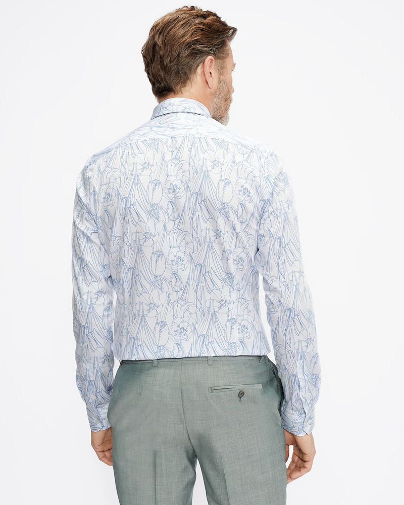 Ted Baker Lilliek Slim Fit Floral Skjorta Herr Vita | NPT-370269