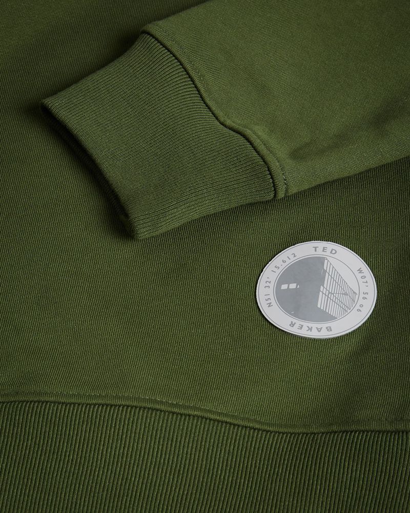 Ted Baker Linford Long Sleeve Active Jersey Blast Herr Khaki | SUE-061342