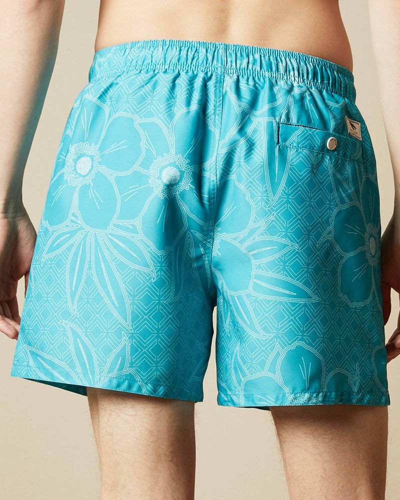 Ted Baker Link Linear Floral Swim Badkläder Herr Blå | KZH-967384