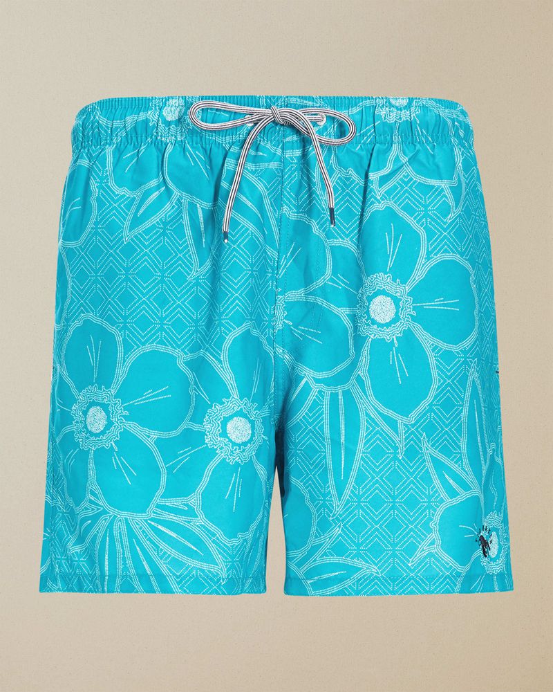 Ted Baker Link Linear Floral Swim Badkläder Herr Blå | KZH-967384
