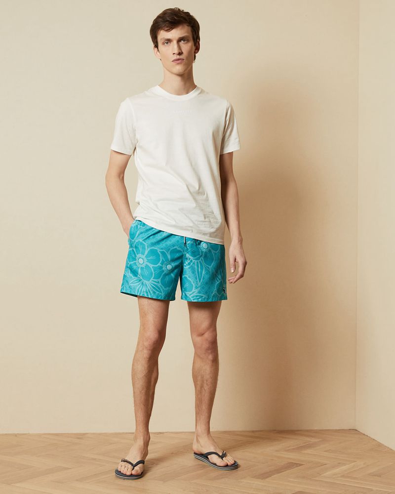 Ted Baker Link Linear Floral Swim Badkläder Herr Blå | KZH-967384