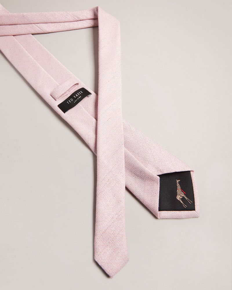 Ted Baker Lintt Linen Blend Slipsar Herr Rosa | TBP-639714