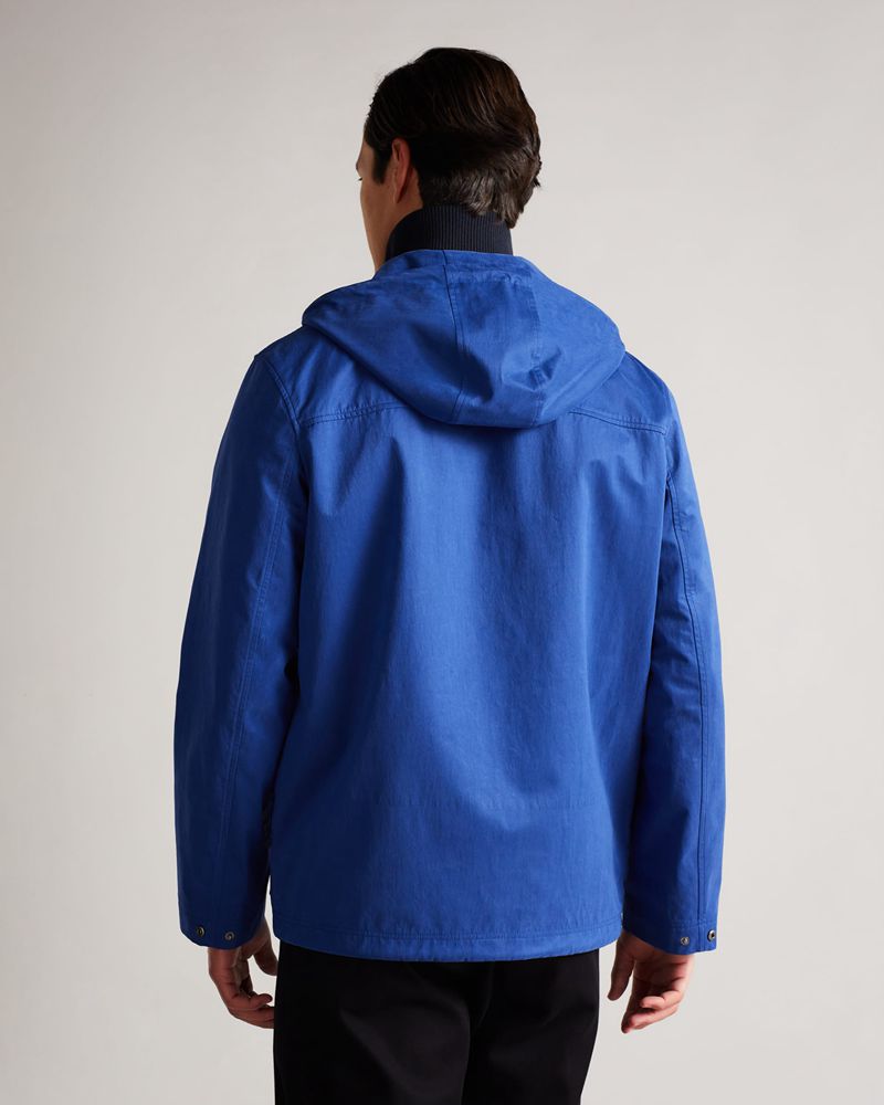 Ted Baker Litton Textured Hooded Jacka Herr Blå | AZO-596480