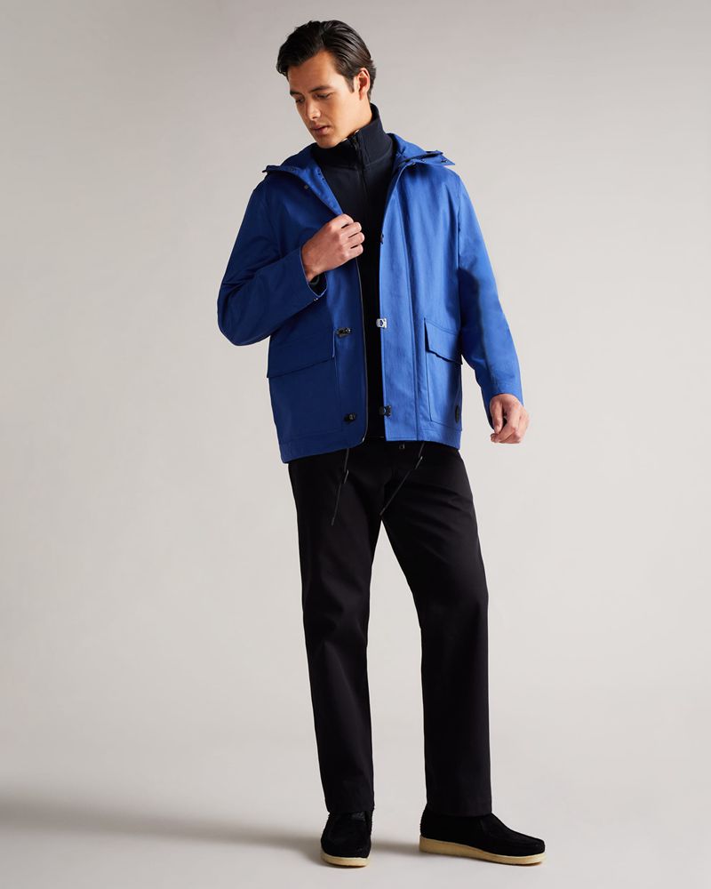 Ted Baker Litton Textured Hooded Jacka Herr Blå | AZO-596480