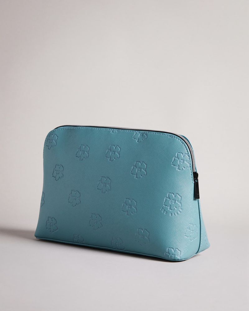 Ted Baker Lizzer Floral Debossed Saffiano Wash Sminkväska Dam Teal | SZB-519768