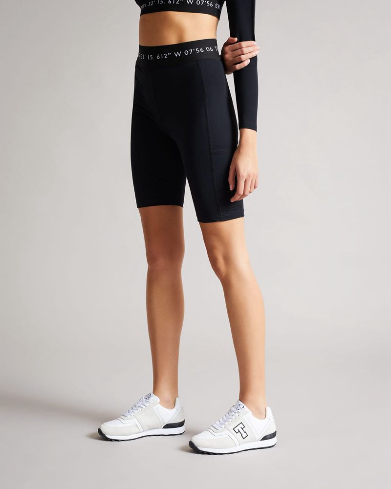 Ted Baker Lleeya Branded Cycling s Shorts Dam Svarta | AKZ-865197