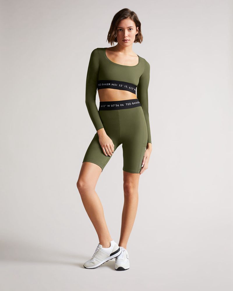 Ted Baker Lleeya Branded Cycling s Shorts Dam Gröna | UMF-389652