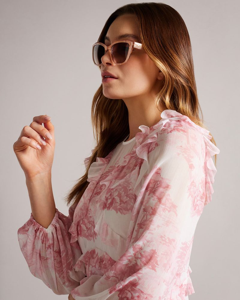 Ted Baker Lolaaa Tws163 Cat Eye Solglasögon Dam Rosa | UNF-019683