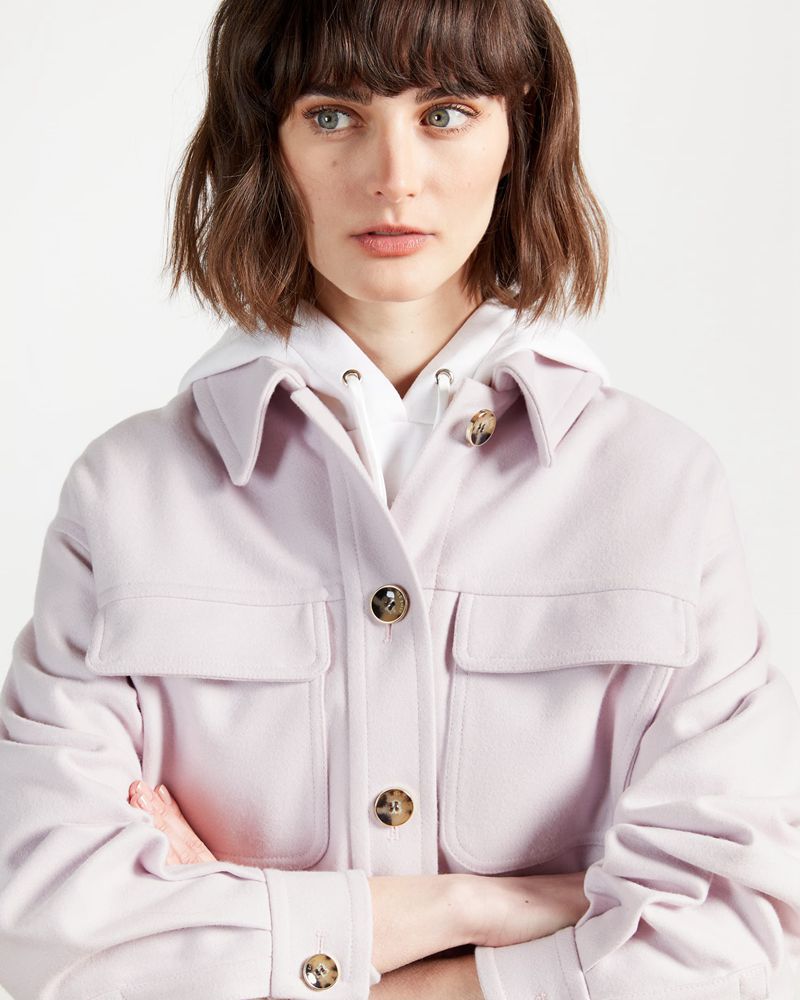 Ted Baker Lomma Utility Wool Blend Jacka Dam Rosa | YWZ-715082