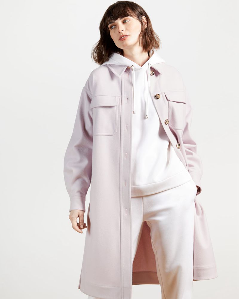 Ted Baker Lomma Utility Wool Blend Jacka Dam Rosa | YWZ-715082