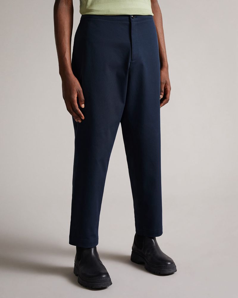 Ted Baker Lopen Talbot Fit Heavy Twill Trs Byxor Herr Marinblå | WZY-407568