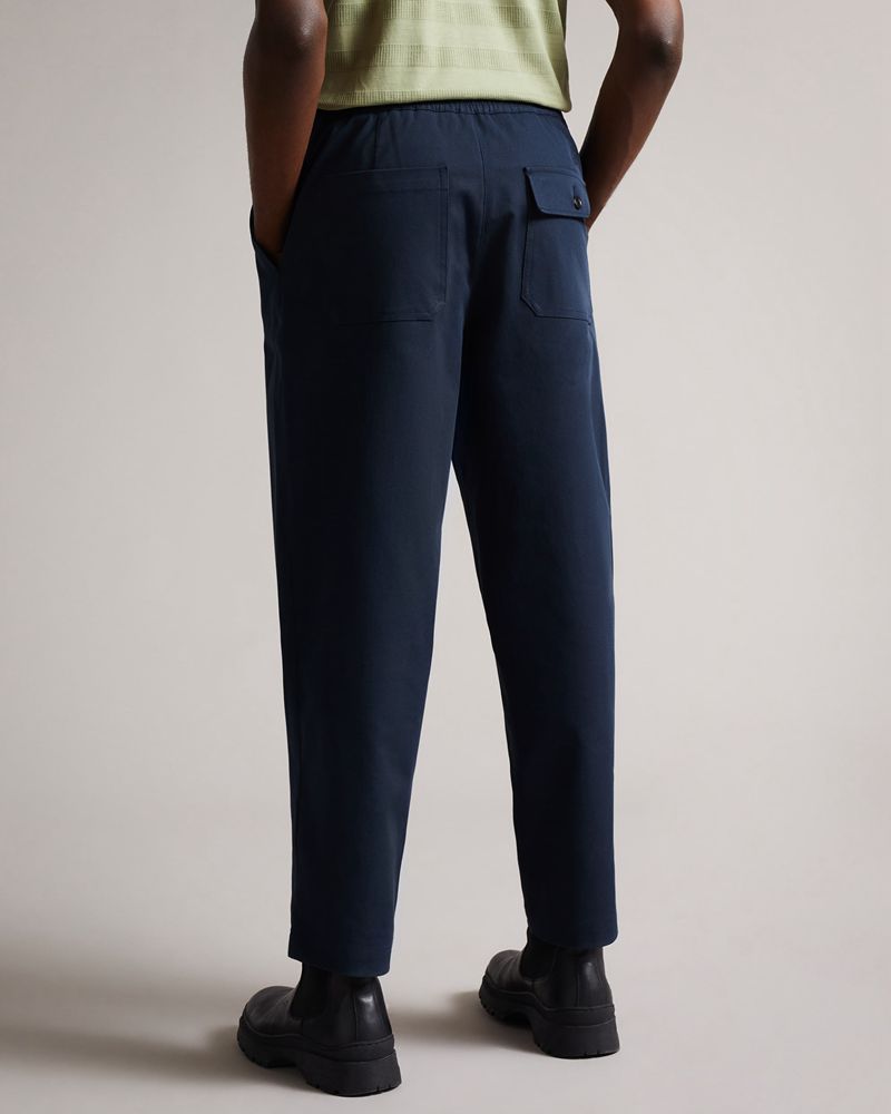 Ted Baker Lopen Talbot Fit Heavy Twill Trs Byxor Herr Marinblå | WZY-407568