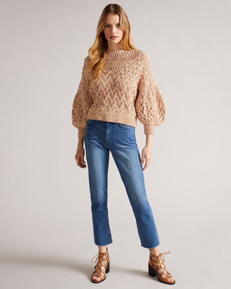Ted Baker Lorensa Tjock Summer Cable Stickat Dam Bruna | FEG-725639