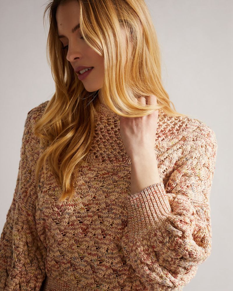 Ted Baker Lorensa Tjock Summer Cable Stickat Dam Bruna | FEG-725639