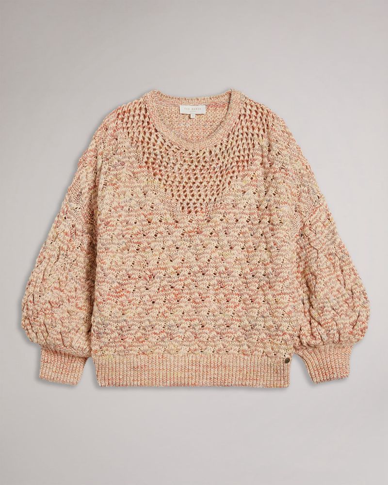 Ted Baker Lorensa Tjock Summer Cable Stickat Dam Bruna | FEG-725639