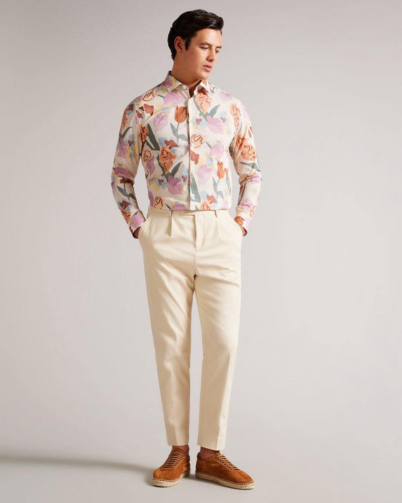 Ted Baker Lorva Skjorta Herr Natural | UEJ-546379