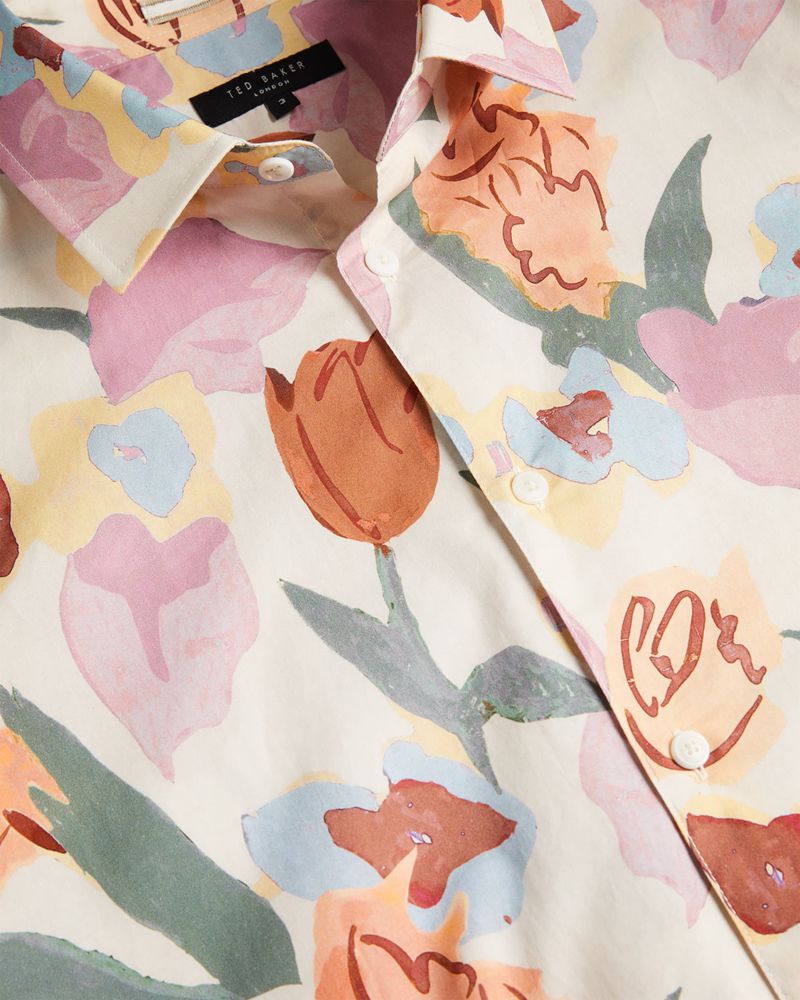 Ted Baker Lorva Skjorta Herr Natural | UEJ-546379