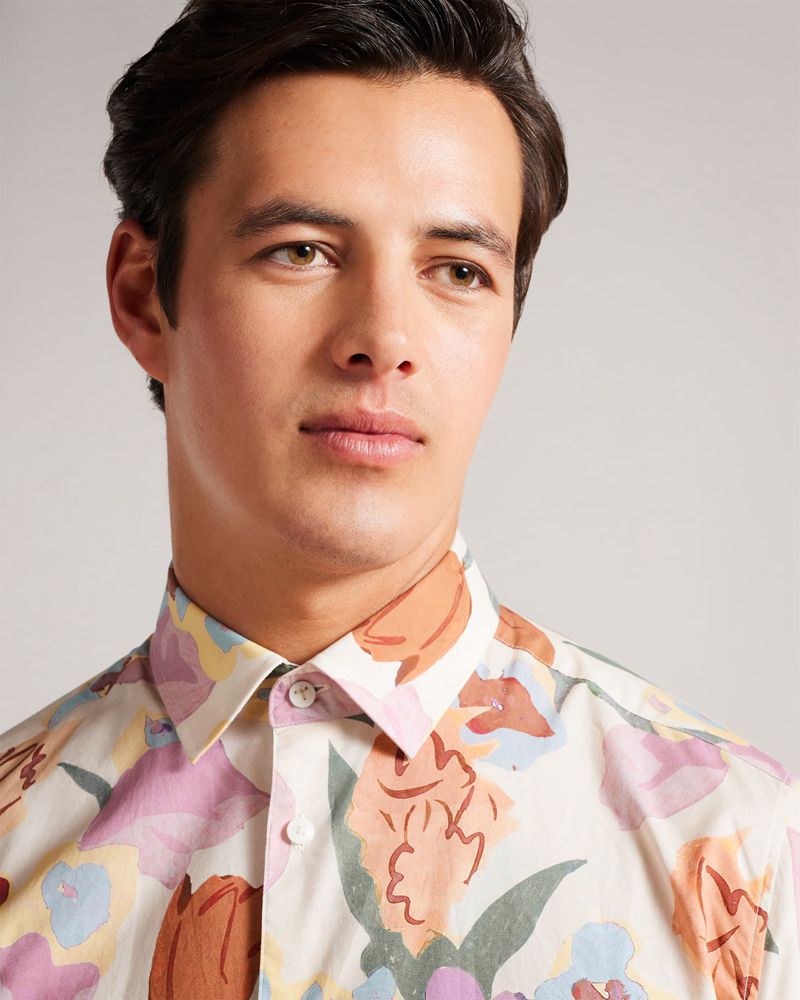 Ted Baker Lorva Skjorta Herr Natural | UEJ-546379