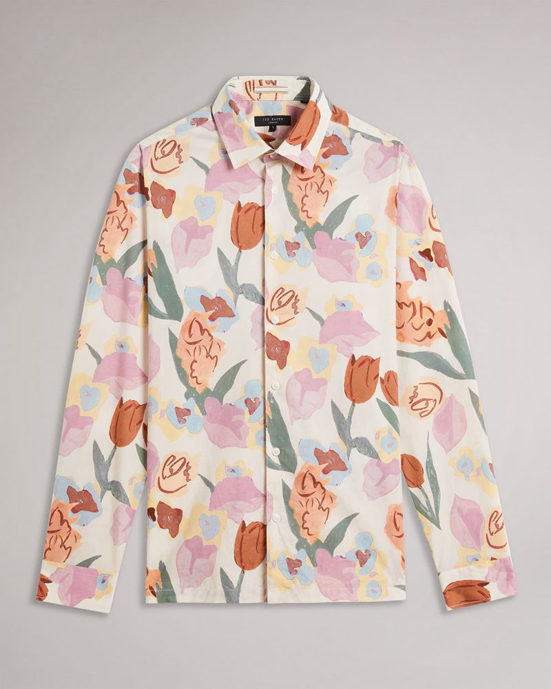 Ted Baker Lorva Skjorta Herr Natural | UEJ-546379