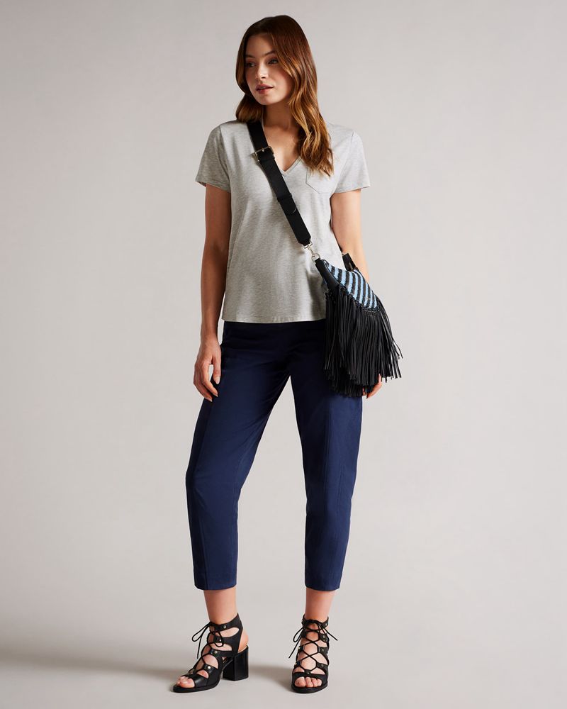Ted Baker Lovage Easy Fit V Neck Blast Dam Gray | QAP-647598