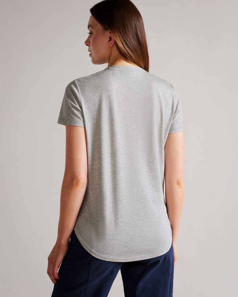 Ted Baker Lovage Easy Fit V Neck Blast Dam Gray | QAP-647598