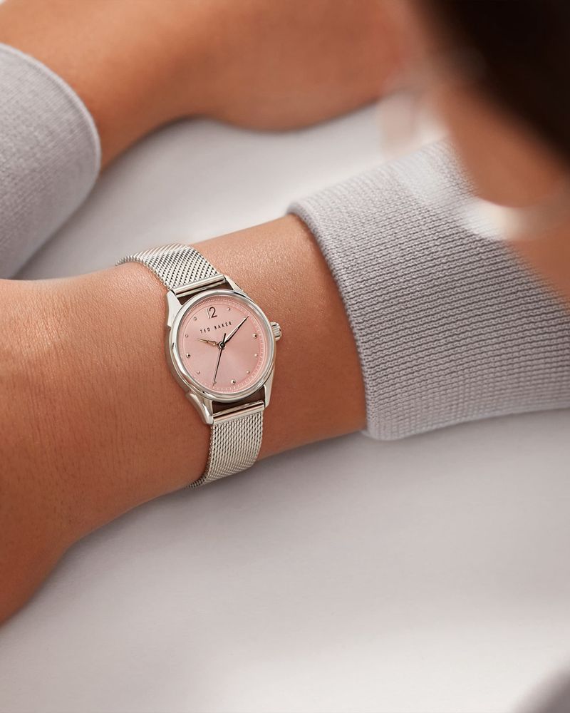 Ted Baker Lucyii Mesh Rem Klocka Dam Silver | RNZ-913760