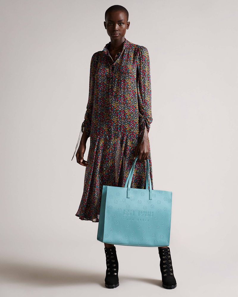 Ted Baker Luelcon Debossed Floral Icon Badkläder Dam Teal | RNF-170526