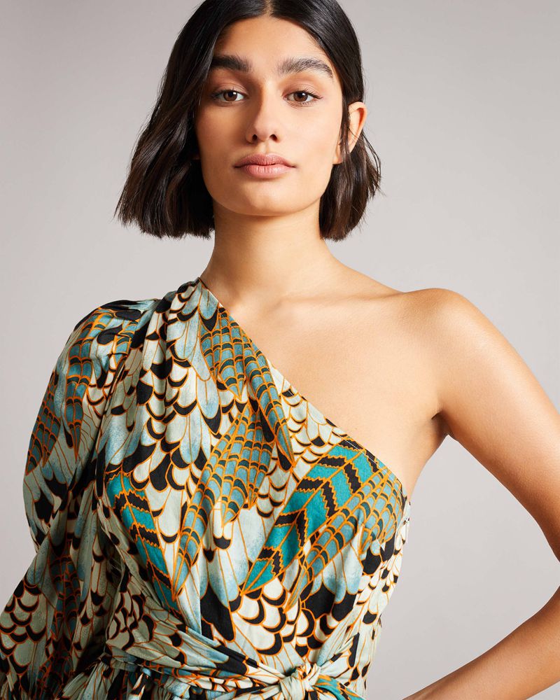 Ted Baker Lumo Printed One With Midja Blast Dam Blå | QZR-078495