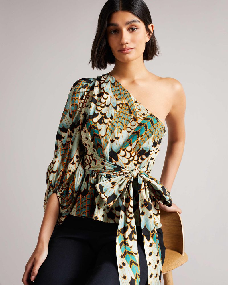 Ted Baker Lumo Printed One With Midja Blast Dam Blå | QZR-078495