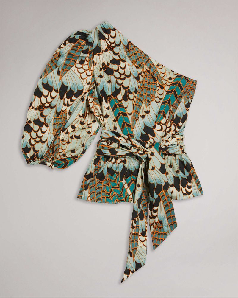 Ted Baker Lumo Printed One With Midja Blast Dam Blå | QZR-078495