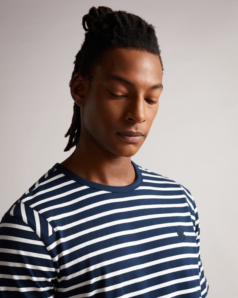 Ted Baker Lumsden Breton Stripe T Blast Herr Marinblå | FJD-054192