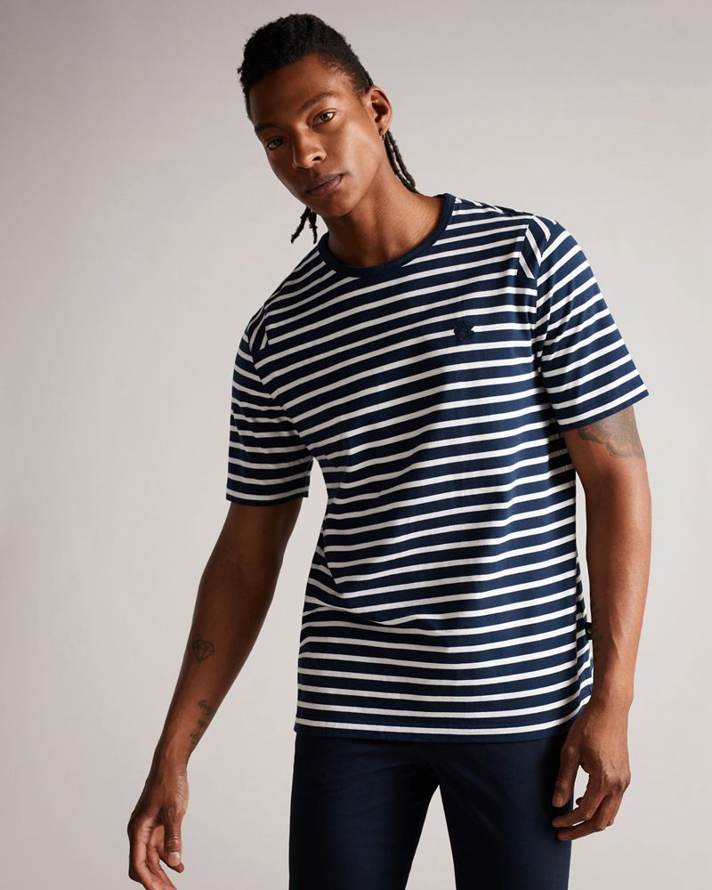 Ted Baker Lumsden Breton Stripe T Blast Herr Marinblå | FJD-054192