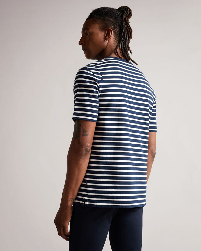 Ted Baker Lumsden Breton Stripe T Blast Herr Marinblå | FJD-054192